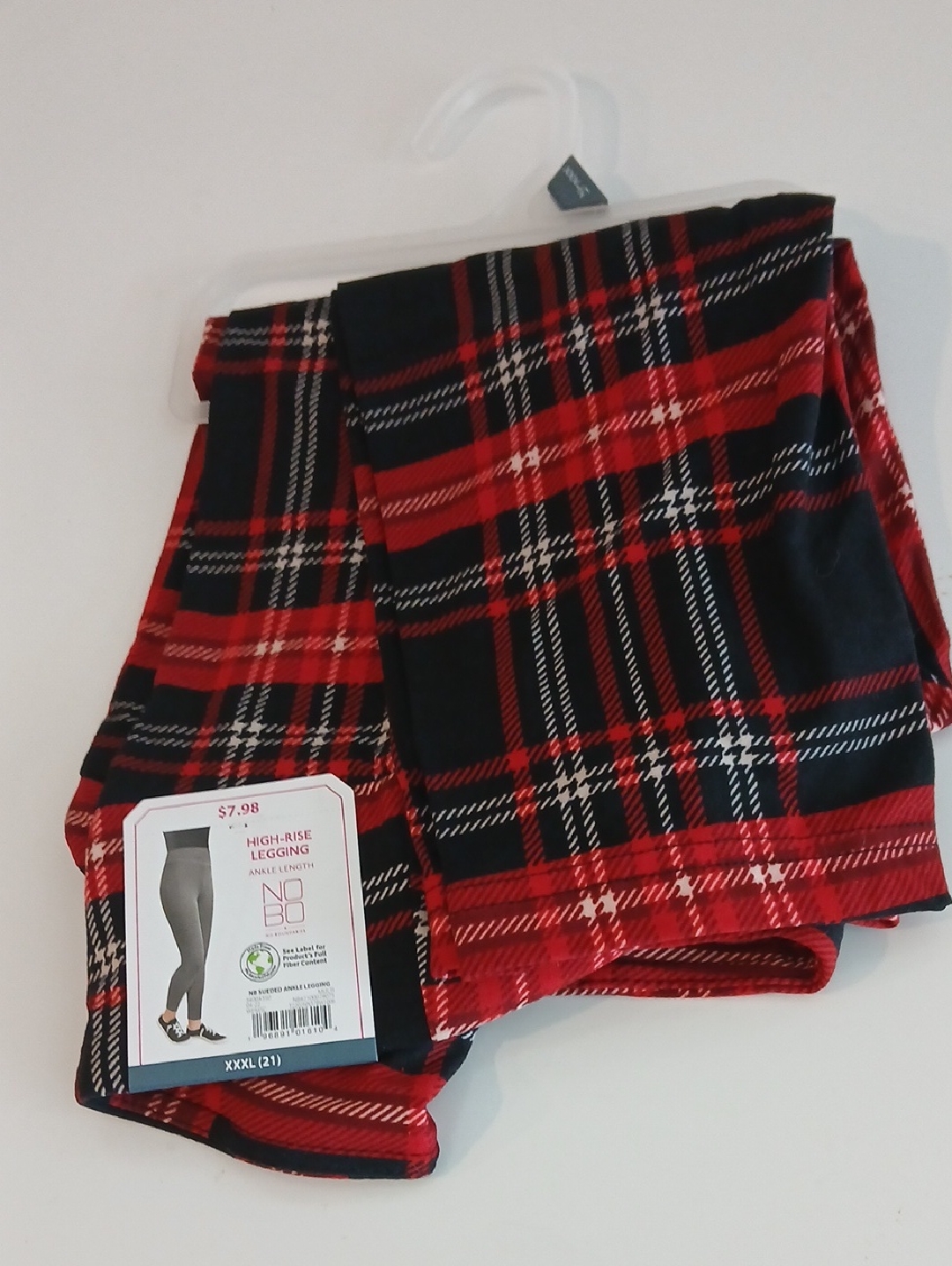 5/25 Nobo Red And Black Plaid High-Rise Leggings